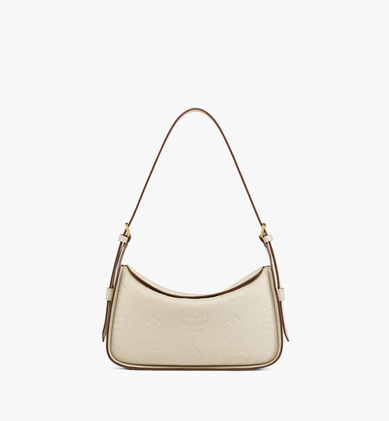 Aren E/W 엠보스드 모노그램 레더 플랩 스몰 호보