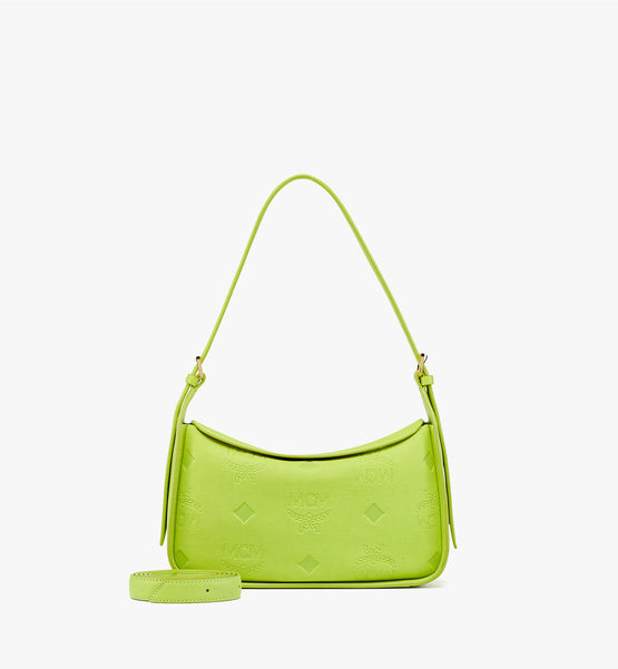 Aren E/W 엠보스드 모노그램 레더 플랩 스몰 호보