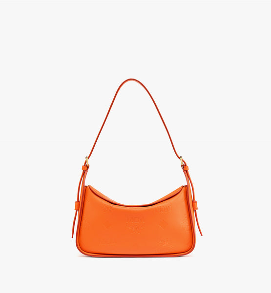 Aren E/W 엠보스드 모노그램 레더 플랩 스몰 호보