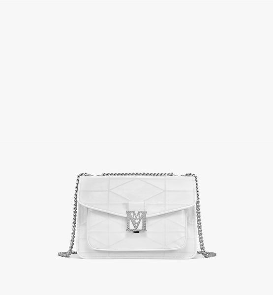 Travia 크러쉬드 레더 퀼티드 라지 숄더백