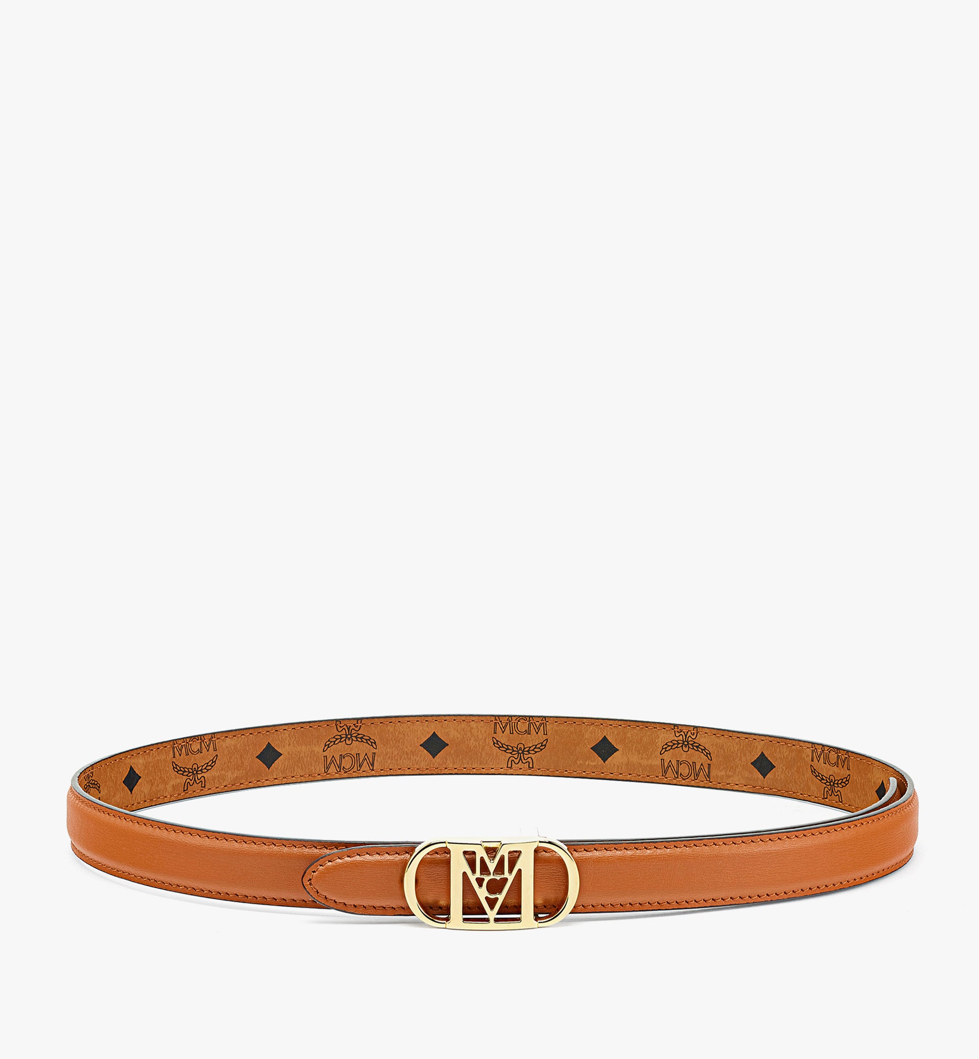 Mode Travia 슬라이딩 버클 엠보스드 레더 리버서블 벨트