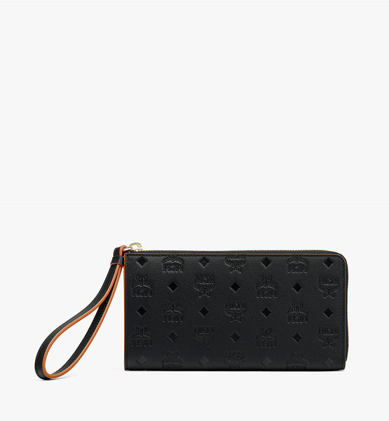 Aren 모노그램 레더 지퍼 장지갑