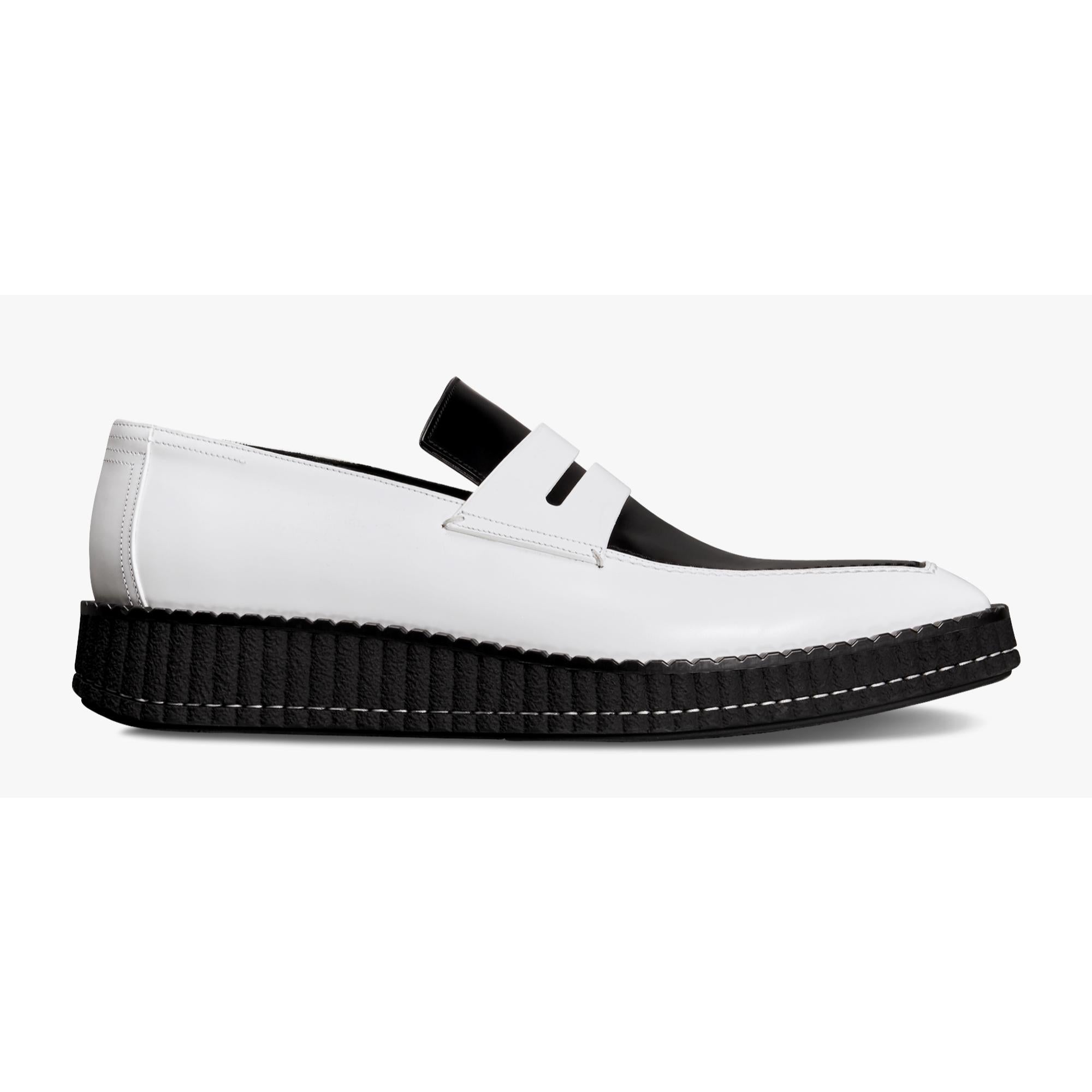 S4796 GLAZED CALF WHITE BLACK