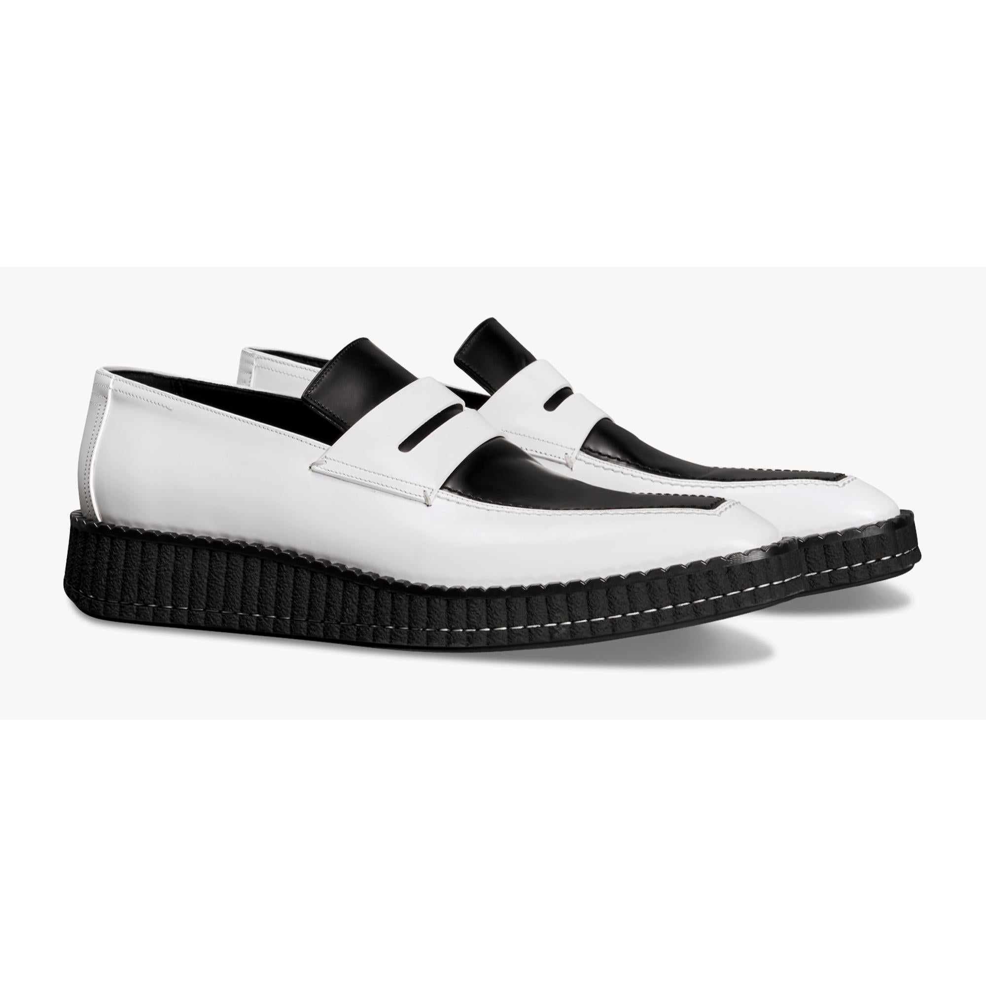 S4796 GLAZED CALF WHITE BLACK