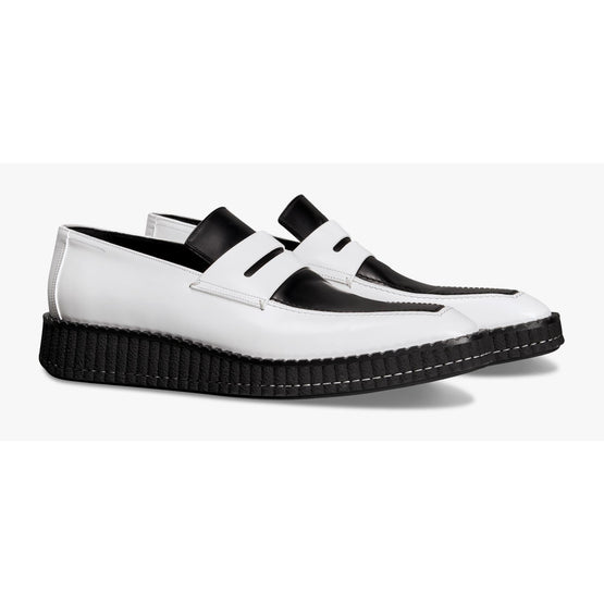 S4796 GLAZED CALF WHITE BLACK