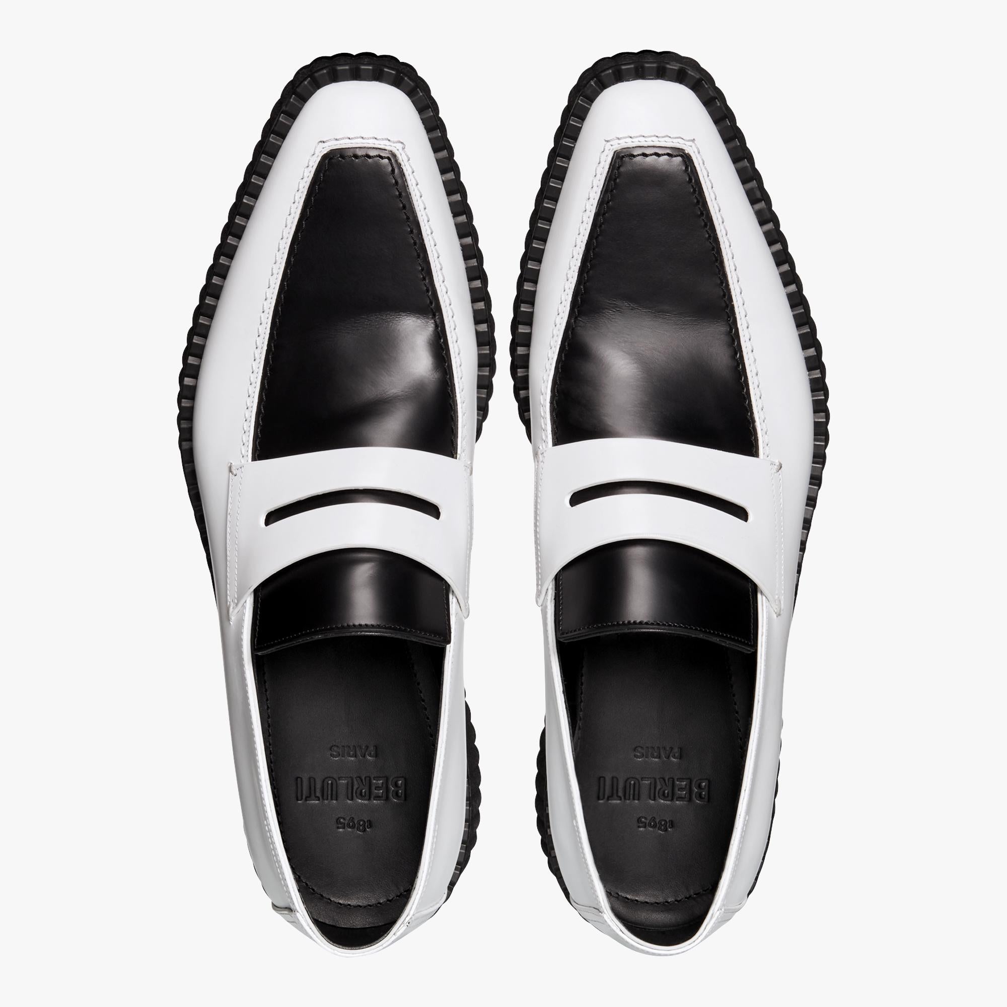 S4796 GLAZED CALF WHITE BLACK