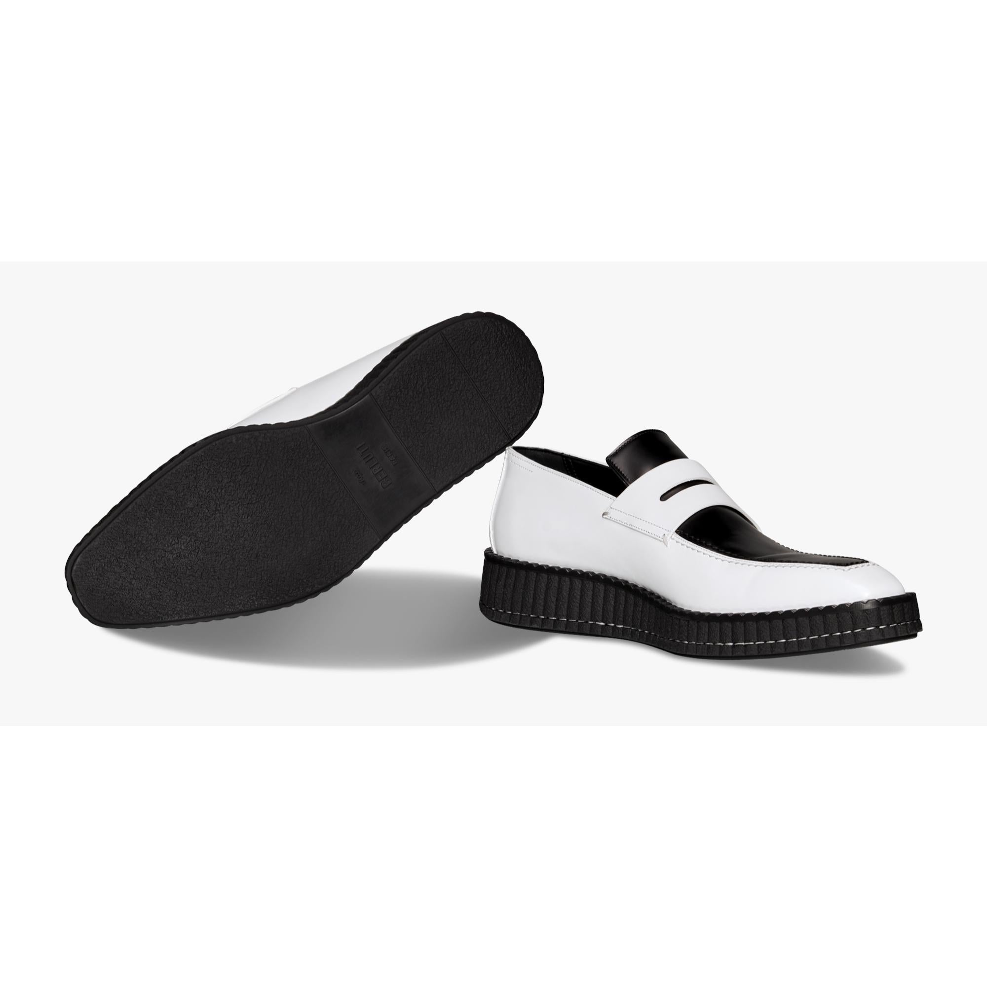 S4796 GLAZED CALF WHITE BLACK