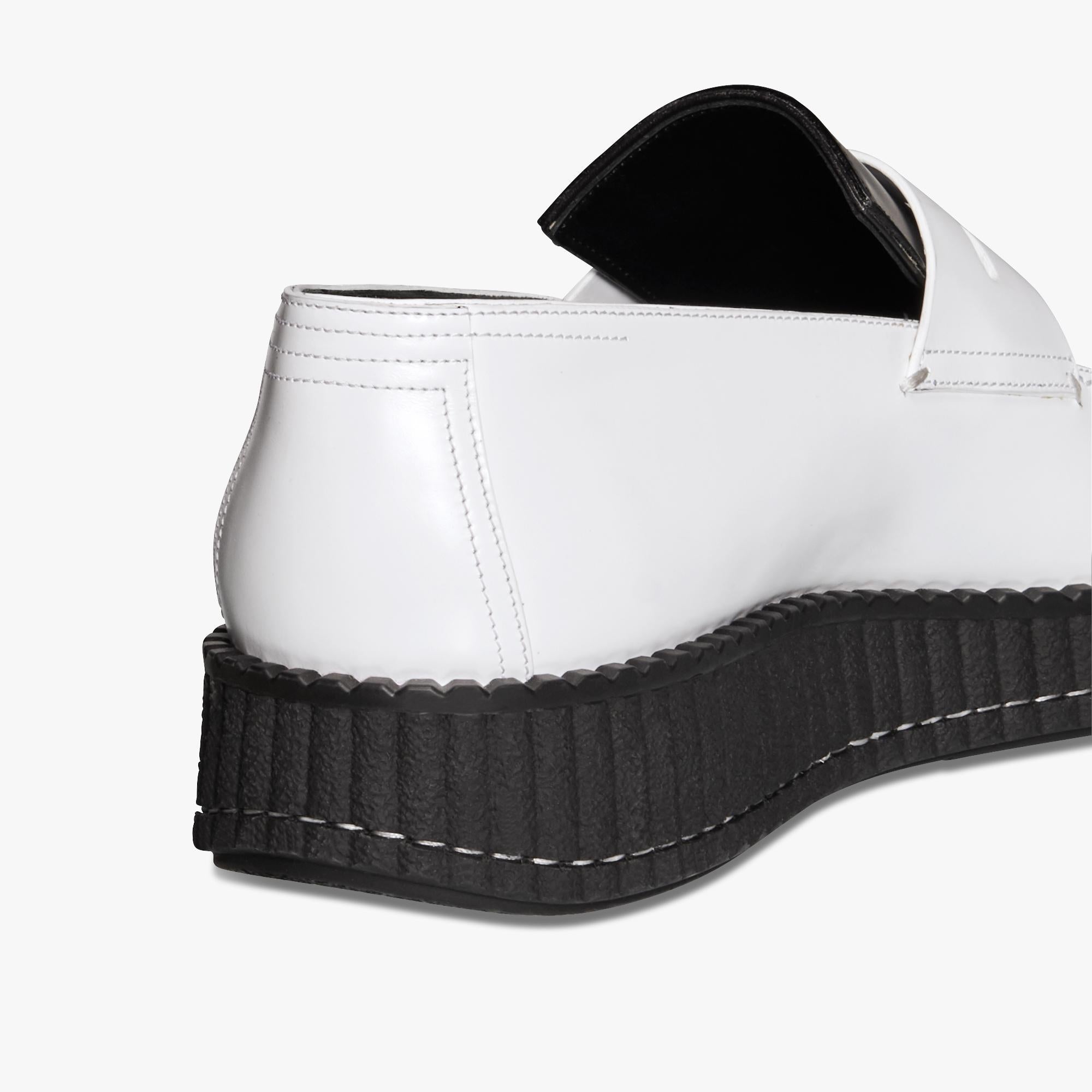 S4796 GLAZED CALF WHITE BLACK