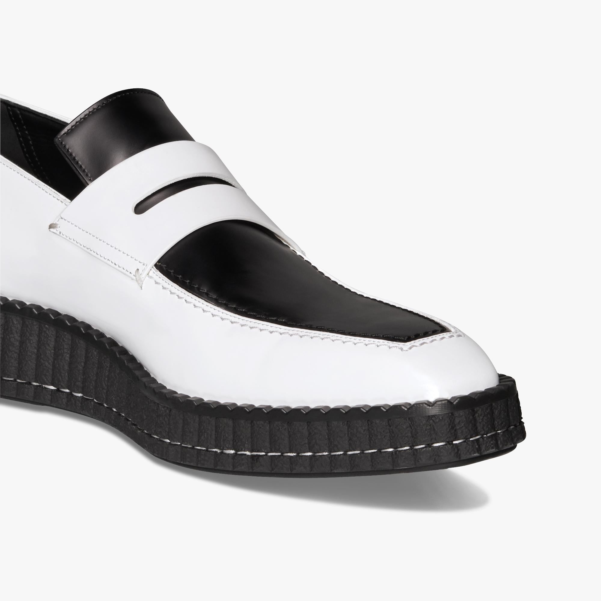 S4796 GLAZED CALF WHITE BLACK