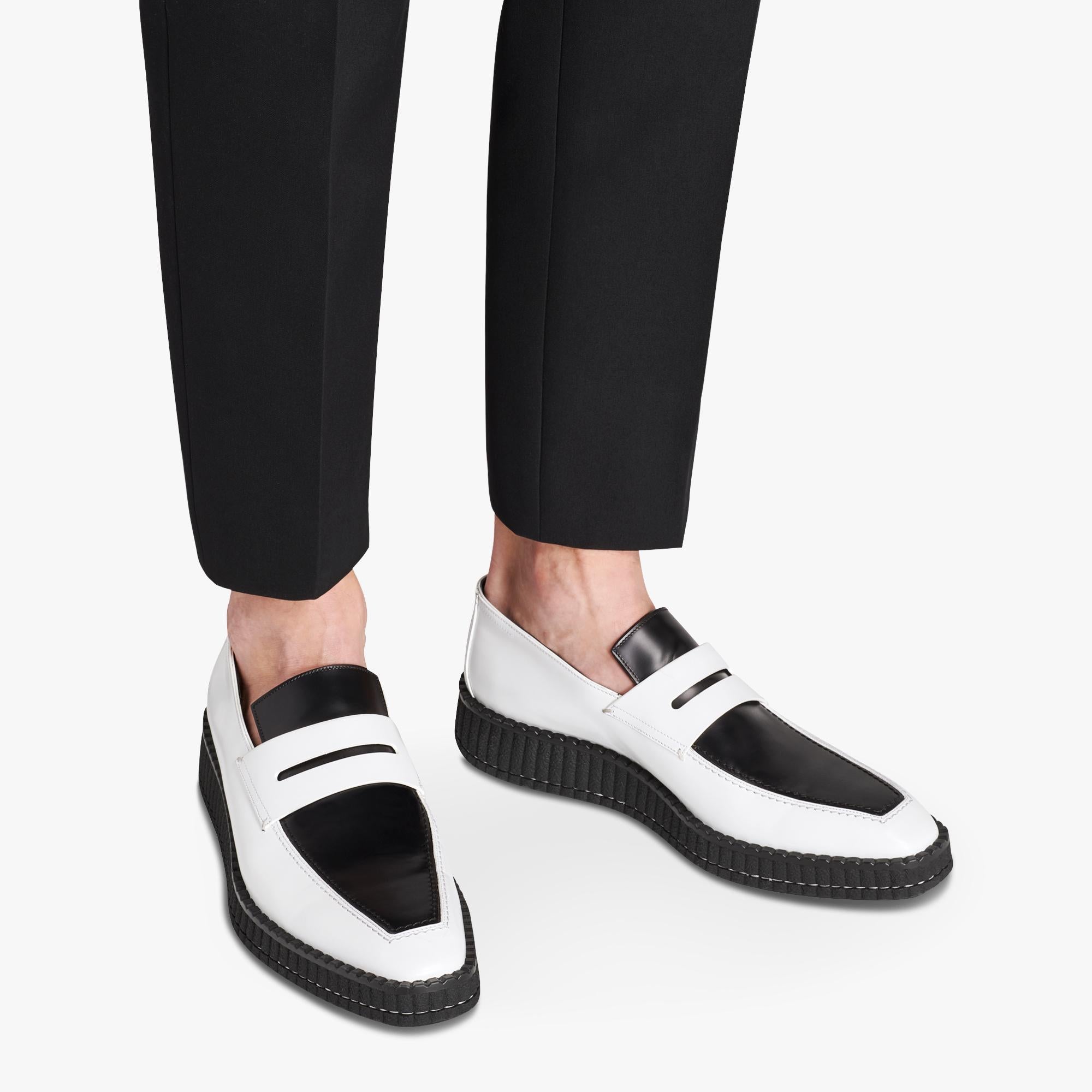 S4796 GLAZED CALF WHITE BLACK