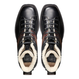 S4969 GLAZED CALF NERO +VN ICE BROWN