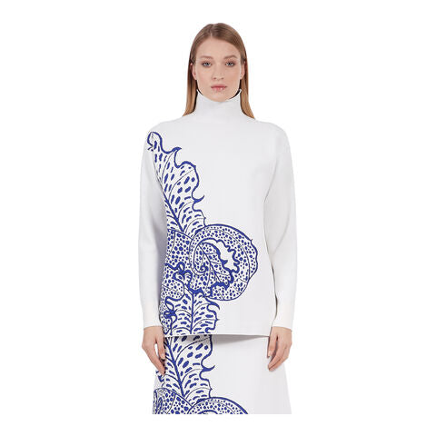 Long sleeves Mock-neck-BLUE