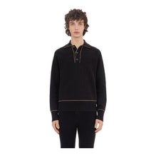Long sleeves Polo-neck (BLACK-BEIGE)