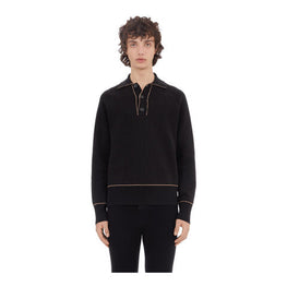 Long sleeves Polo-neck (BLACK-BEIGE)