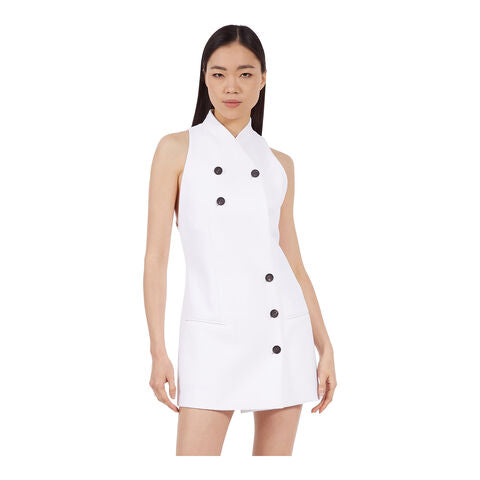 W/o sleeves dress-WHITE