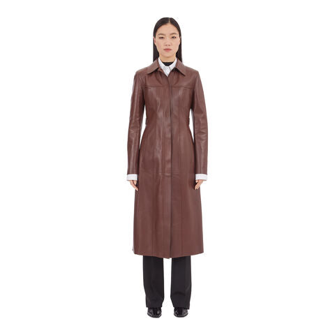 Leather Coat-BROWN