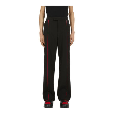 Trousers with pleats-BLACK