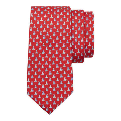 4-SERRIER Print Tie-BLUE