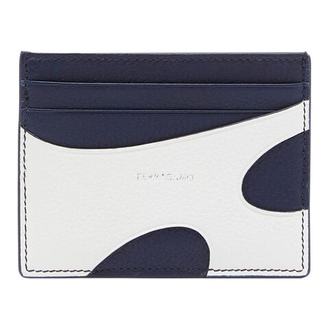 CUT OUT Credit Card Case-White&Dark Navy